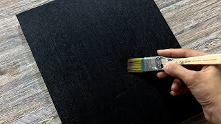 Stunning scenery on black canvas  Acrylic painting techniques for beginners [upl. by Nylarad]