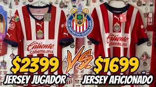 COMPARACIÓN del NUEVO JERSEY de CHIVAS 2223 Versión AFICIONADO 1699 vs Versión JUGADOR 2399 [upl. by Hamilton]