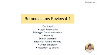 Remedial Law Review Part 4 [upl. by Atsocal]