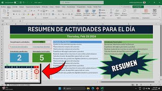 Agenda Automatizada con Eventos y Tareas en Excel  Hoja Resumen Automatizada Parte 4 de 4 [upl. by Aylmar]