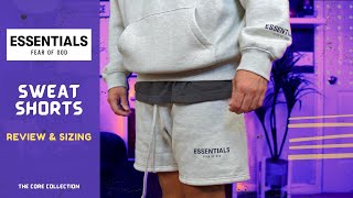 Fear Of God Essentials Sweat Shorts Review  Oatmeal Core Collection [upl. by Neyugn]