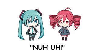 Miku Vs Teto quotNuh Uhquot Goofy Insult Battle [upl. by Sicular]