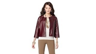 MarlaWynne Faux Leather Collarless Box Jacket [upl. by Introk]