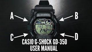 Casio GShock GD350 User Manual  How To Setup Casio GShock GD350 [upl. by Onileva]