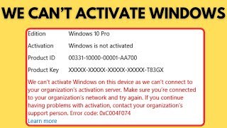 Fix  We cant activate Windows on this device as we cant connect to your organizations activation [upl. by Olenolin]