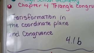 Geometry 41b Transformations in the Coordinate Plane amp Congruence [upl. by Jempty644]