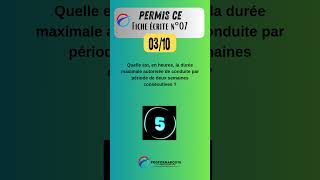 Permis CE  Fiche écrite 07 question à 03 quiz questionnaire [upl. by Auqinot]