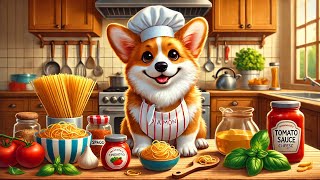 Chefs Diamond and the Perfect Spaghetti  Corgi pup [upl. by Iana]