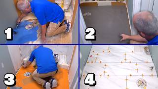 4 Steps to Perfect Bathroom Floor Tile [upl. by Annaitsirk991]