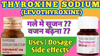 Thyroxine sodium tablet  Thyrox 50 mcg  Thyronorm Tablet uses side effects [upl. by Felton]