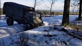 Unimog 404 stuck in ditchsnow part2 [upl. by Shaylynn710]