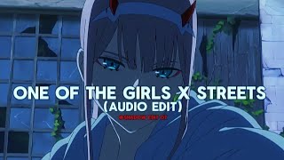 One of the girls X Streets X White Mustang Audio Edit [upl. by Naujej446]