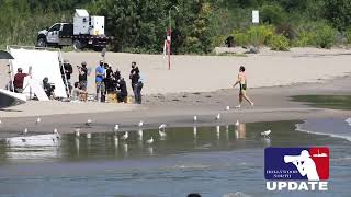 Matt Bomer and Jonathan Bailey filming on the beach in Toronto for Fellow Travelers [upl. by Gibun971]