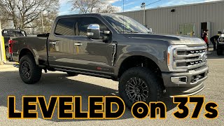 2023 Ford F250 Platinum 25” LEVELED on 37sCarbonized Gray [upl. by Jahdai]