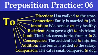 quotToquot  Preposition of Purpose Beneficiary Direction Limit Comparison Preposition [upl. by Enoval]