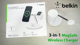 Unboxing Belkin MagSafe 3 in 1 Wireless Charger belkin magsafe iphone [upl. by Wendin]