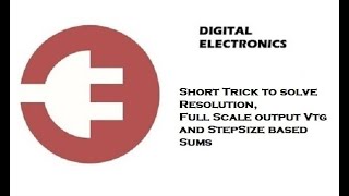 Short Trick to solve Resolution FullScale output Voltage and StepSize based Sums [upl. by Joel36]