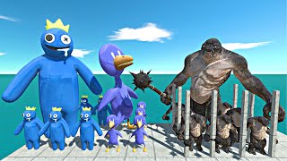 Rainbow Friends Blue  Blue Yellow Rescues Troll Team and Fight  Animal Revolt Battle Simulator [upl. by Trey328]