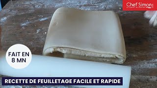 Réaliser une pâte feuilletée en 8 minutes recette de feuilletage facile et rapide  Puff pastry [upl. by Naro]