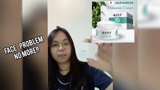 Japanese melasmaCream 💯�fective remove dark spotpimplesmelasma at nag lalight din po ung skin [upl. by Uhayile76]