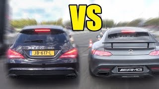 Mercedes Benz AMG GTS vs CLA 45 AMG vs C63 AMG  DRAG RACE [upl. by Stonwin]