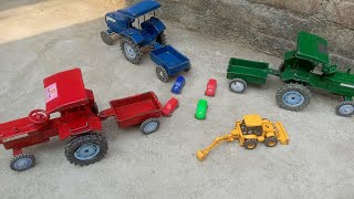 Mini tractor trolley toy video for kids Baby tractor khilona jcb rc car DRM khilona [upl. by Gibbeon819]