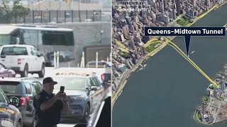 QueensMidtown Tunnel today Traffic flows after contractor drills hole causing leak  NBC New York [upl. by Nedda]