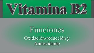 Vitamina B2 Funciones oxidaciónreducción y antioxidante [upl. by Rodnas]