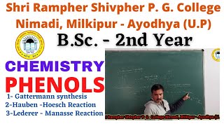 BSc2nd Year  CHEMISTRY  PHENOLS [upl. by Duffy]