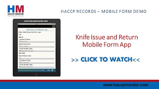 Knife Control Mobile Form  HACCP Records [upl. by Kaila505]