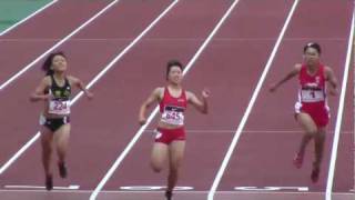 Track and field W100m 準決勝 3組 JrOlympics陸上20111029 [upl. by Kelda]