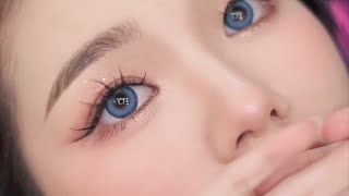 Best Look For Blue Contact Lens  Sreynea ស្រីនា [upl. by Parnell]