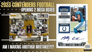 WHAT IS ACTUALLY IN 2023 CONTENDERS FOOTBALL  OPENING 2 MEGA BOXES [upl. by Ellinad464]