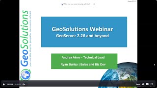 FREE Webinar GeoServer 2260 and Beyond [upl. by Adnaral]