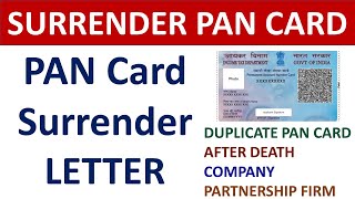 PAN CARD surrender करने के लिए Application कैसे लिखें  Letter Formats [upl. by Hctub]