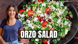 Easy 20 Minute Mediterranean Orzo Salad [upl. by Atsirt]