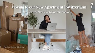 Moving Into Our Apartment in Switzerland  Unboxing Office Setup amp Life Updates  Part 1 [upl. by Shabbir334]