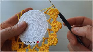 SUPER Beautiful Flower Crochet Knitting Coaster Pattern  Tığ İşi Örgü Modeli [upl. by Yeloc]