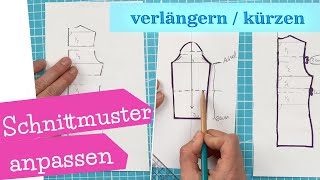 Schnittmuster in der Länge anpassen  Oberteil verlängern oder kürzen Anleitung  mommymade [upl. by Barton]