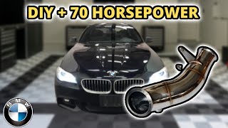 Must Do Modification  DIY Catless downpipe install  F10 535i BMW N55 Build Part 6 [upl. by Ashleigh]