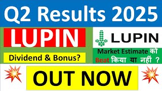 LUPIN Q2 results 2025  LUPIN results today  LUPIN Share News  LUPIN Share latest news today [upl. by Nnyleuqcaj440]