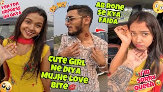 Cute Girl Ne Diya Mujhe Love Bite😍😰Kiss Prank OnRiderGirlpriya [upl. by Griff375]