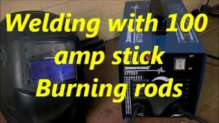 How to weld with the 100 amp stick welder part 1 [upl. by Elleinnod999]