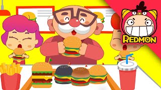 Hamburger Song  Food songs  Nursery rhymes  REDMON [upl. by Jerad]