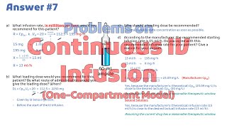 Problems on Continuous IV Infusion OneCompartment Model  Problems on Pharmacokinetics [upl. by Cassius262]