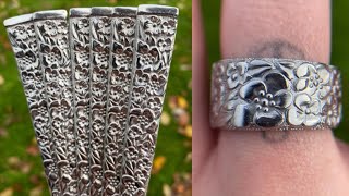 Turning A Rare Cutlery Set Into A Spoon Ring [upl. by Aicenod]