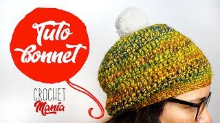 TUTO CROCHET COMMENT FAIRE UN BONNET TAILLE ADULTE FACILE [upl. by Nnylav]