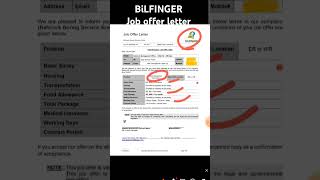 BilFINGER JOB OFFER LETTER ğŸ˜ SAUDI ARABIA JOBOFFERLETTER BiLFINGER [upl. by Gniy]