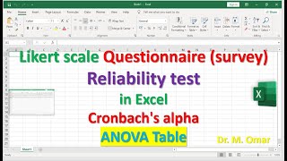 Likert scale Questionnaire survey Reliability test in SPSS Cronbachs alpha equation ANOVA table [upl. by Acnaiv]