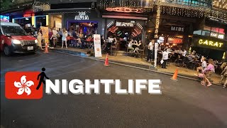 Hong Kong nightlife in Lan Kwai Fong Central amp Wan Chai Walking tour [upl. by Lundin]